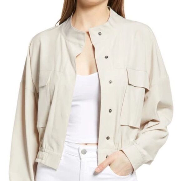 NWT Open Edit Crop Utility Jacket - Picture 1 of 13
